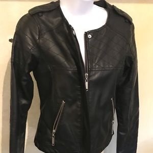 Black Faux Leather Moto Jacket